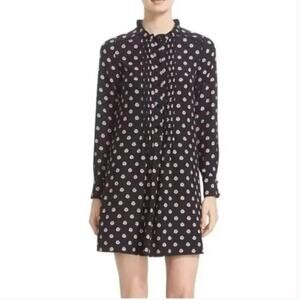 NWT Kate Spade Ditsy Floral Silk Shirt Dress Long Sleeve Twee Preppy Pleat Front